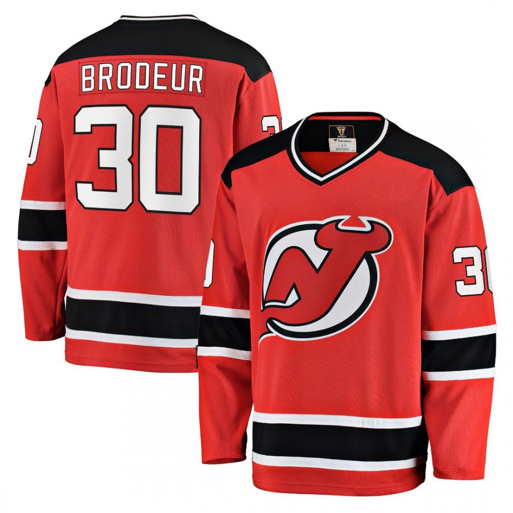 Martin Brodeur New Jersey Devils Jack Hughes Red Home Premium Jersey-Pro Kit Vault | Brand New 26/27 Sports Jerseys